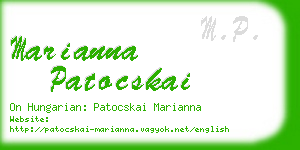 marianna patocskai business card